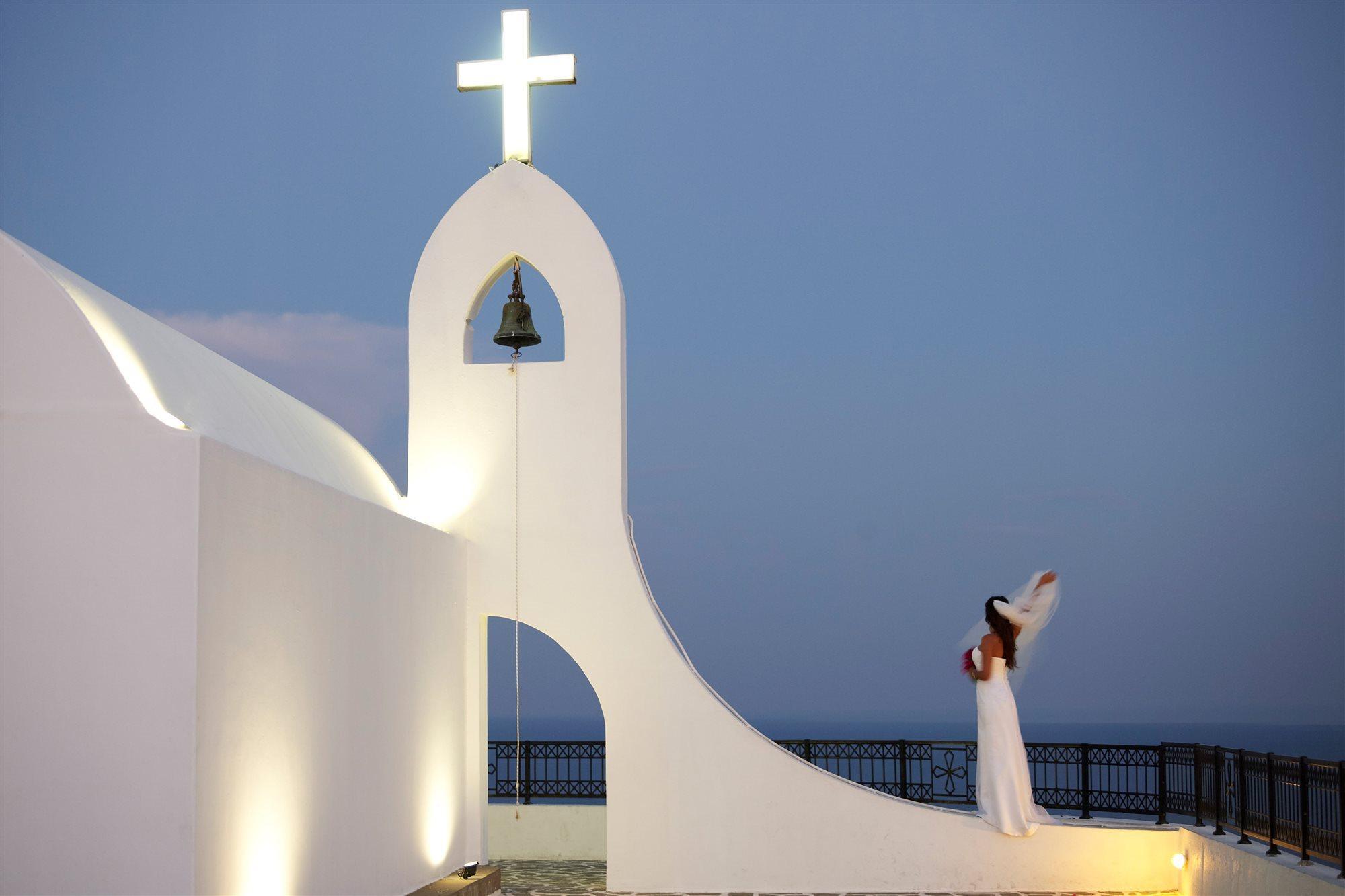 Esperos Village Blue & Spa - Adults Only Faliraki Exteriér fotografie The bell tower of the church of Panagia